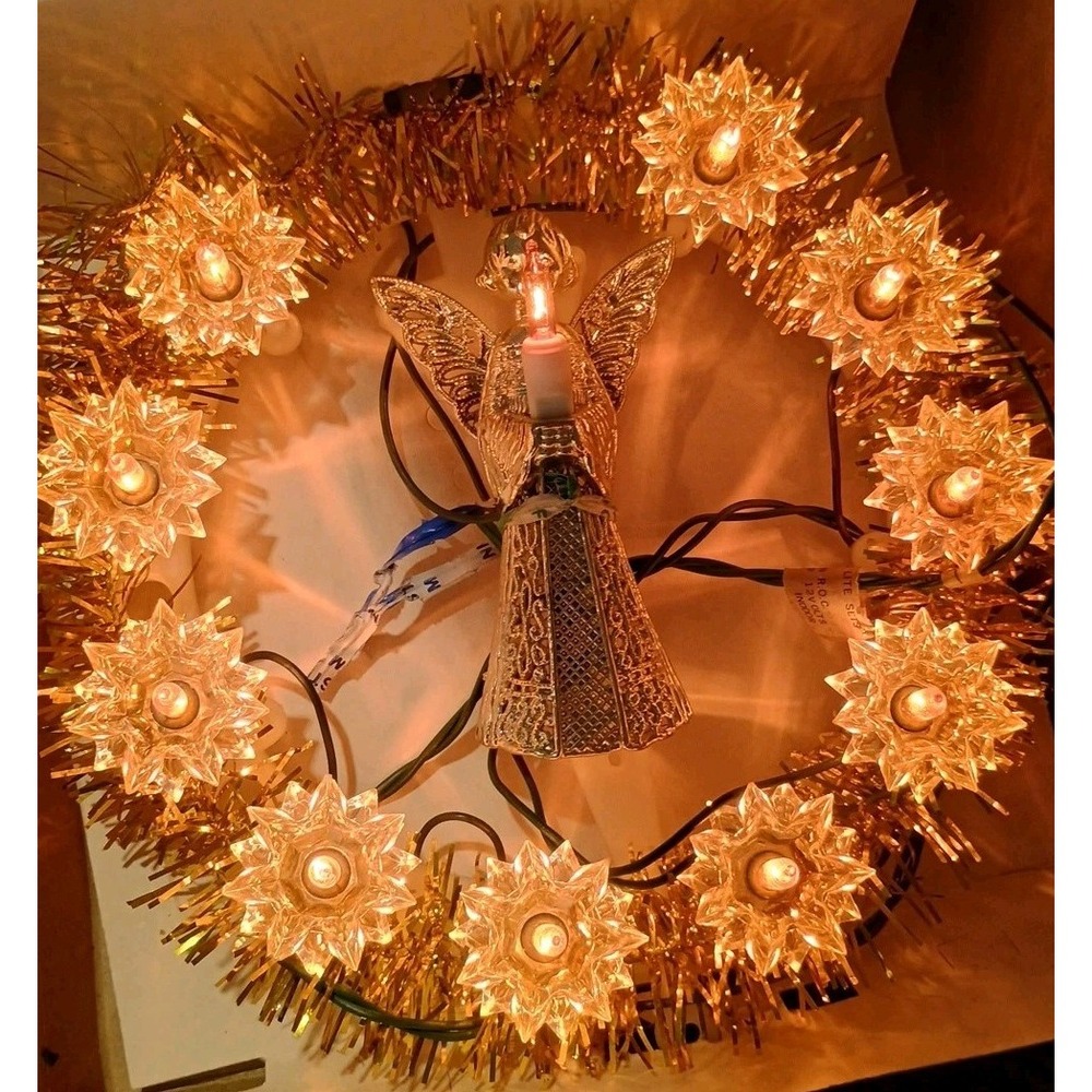 Vintage Gold‎ Angel 11 Light Tree Topper Target Original Packaging Amber Orange
